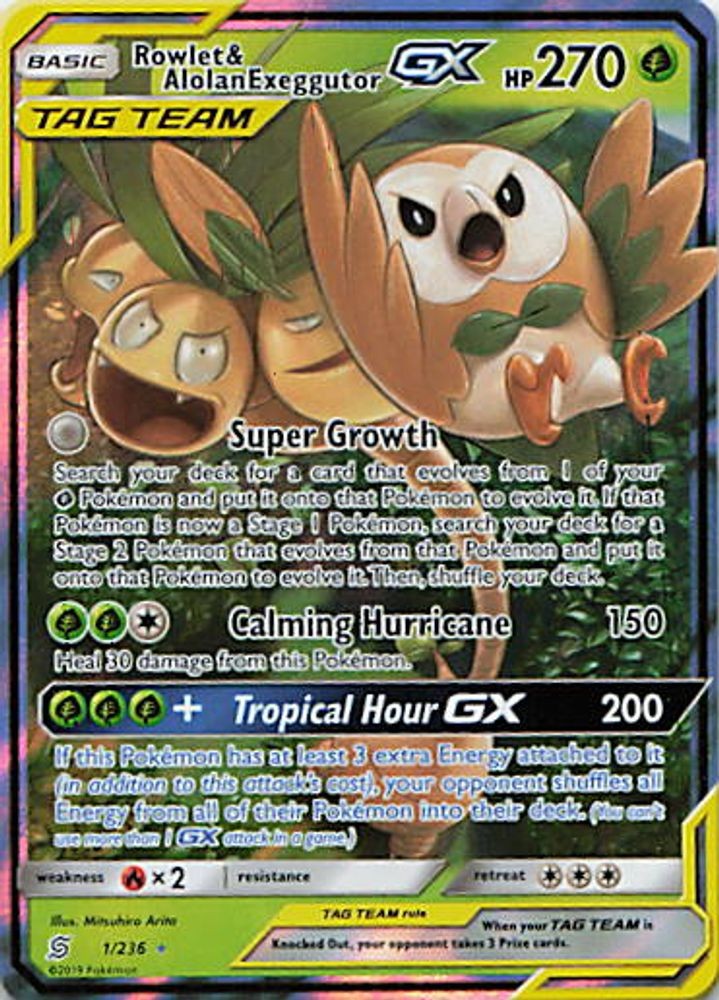 Rowlet & Alolan Exeggutor GX