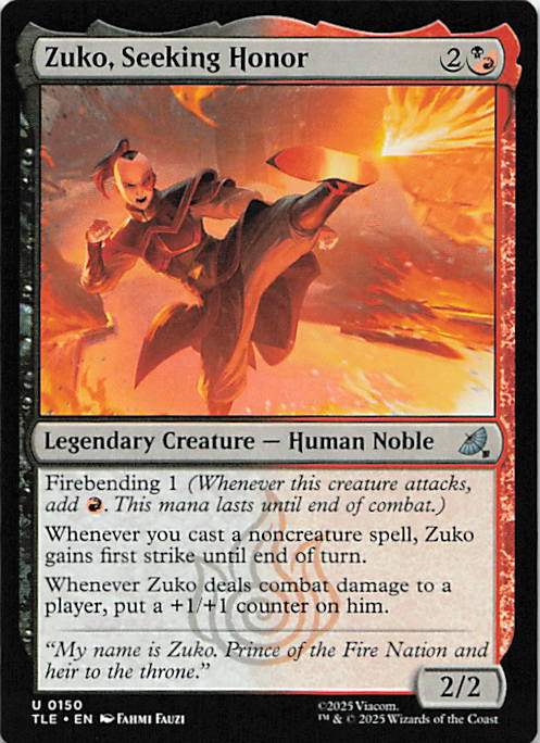 Zuko, Seeking Honor