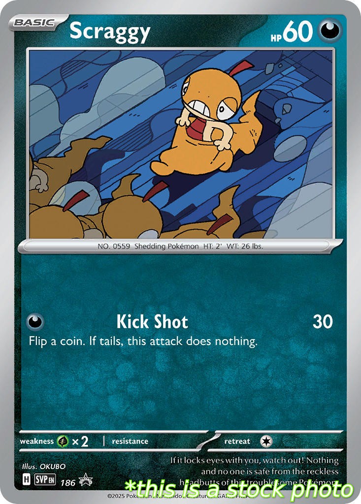 Scraggy - 186 (Cosmos Holo)