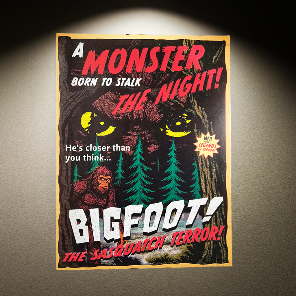Bigfoot Cheesy Pulp Horror Poster Print | Legends of Terror!