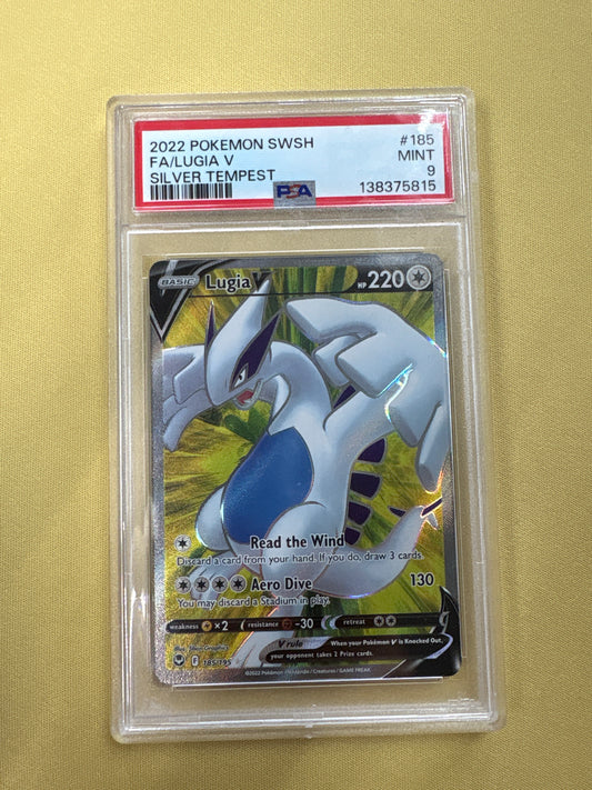 ✨✨PSA 9 Lugia V Full Art #185 2022 Pokemon Silver Tempest