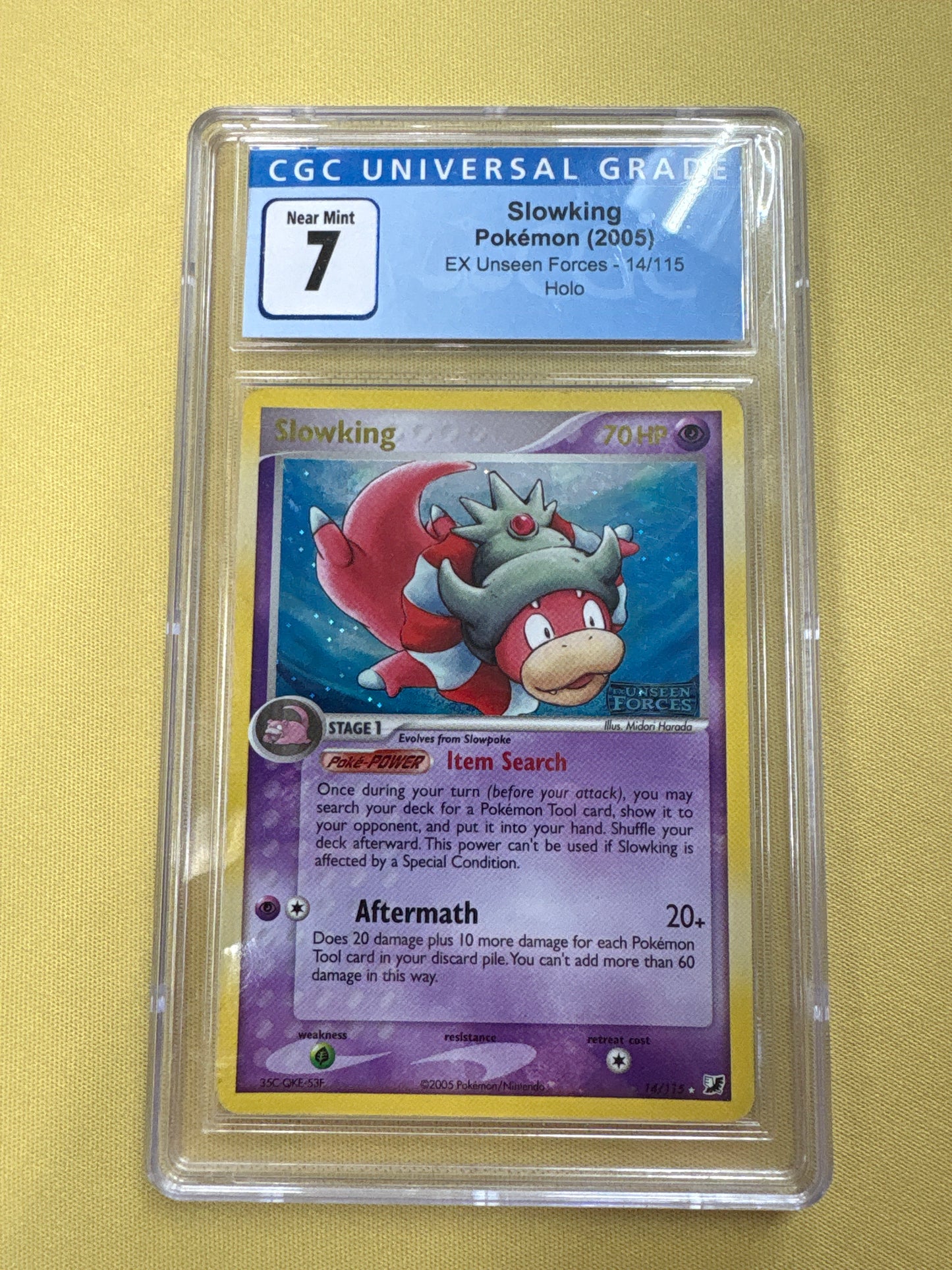 ✨✨CGC 7 Slowking Reverse Holo Stamped EX Unseen Forces 2005 Pokemon Card #14