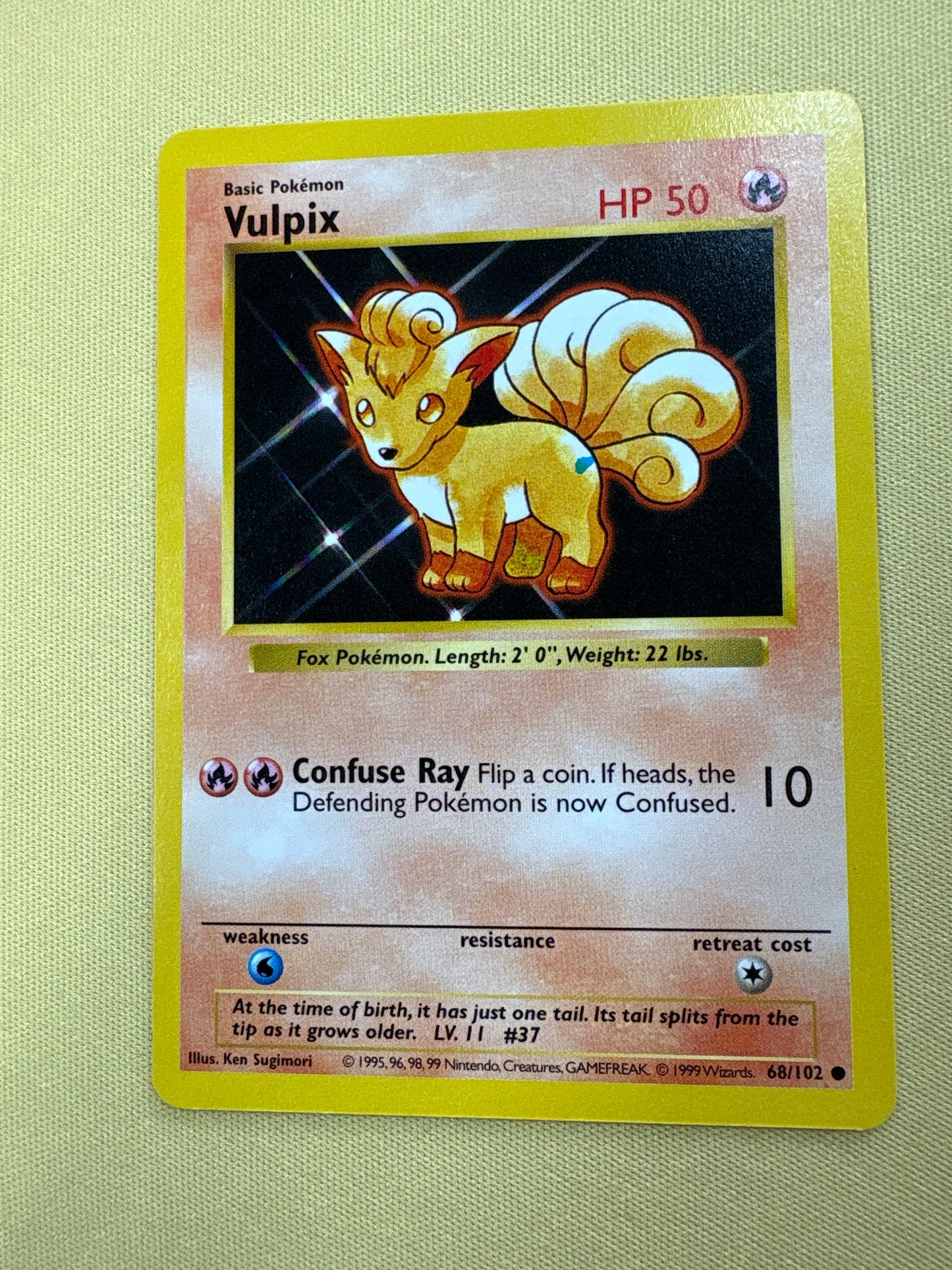 ✨✨Pokemon Error VULPIX - BSS - 68/102 BLUE DOT Tramp Stamp NM