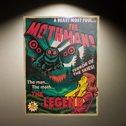The Mothman Cheesy Pulp Horror Poster Print | Legends of Terror!