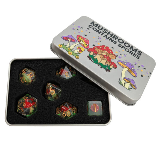 Mushroom Dice Tin Set