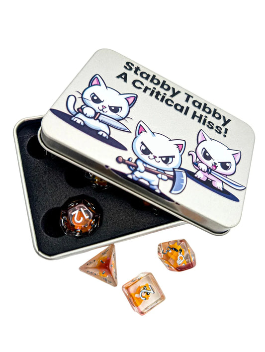 Stabby Tabby Dice Tin Set