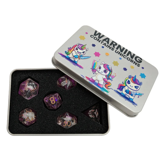 Unicorn Dice Tin Set