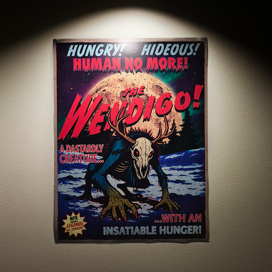 The Wendigo Cheesy Pulp Horror Poster Print | Legends of Terror!