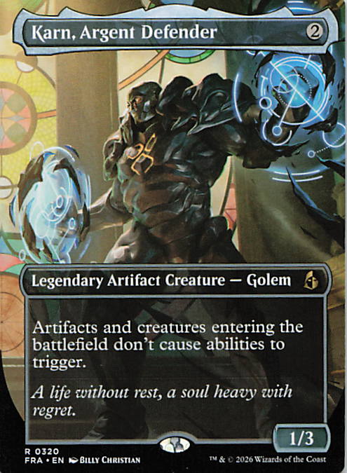 Karn, Argent Defender (Borderless) | Near Mint / English / Normal
